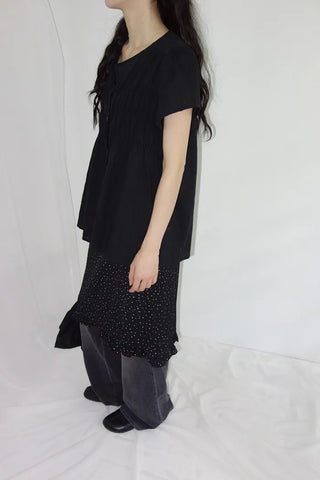 [3 colors] Hamellow Fit Shirred Blouse