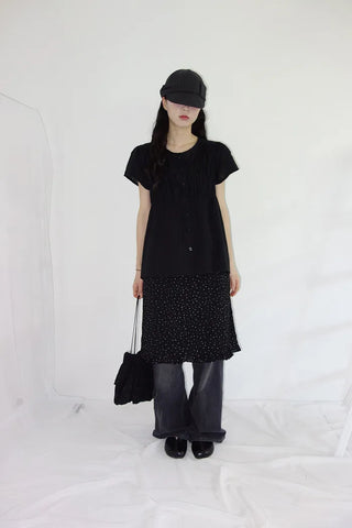 [3 colors] Hamellow Fit Shirred Blouse
