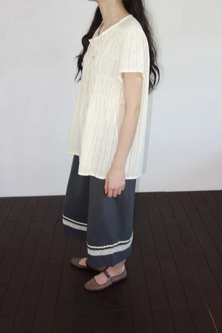 [3 colors] Hamellow Fit Shirred Blouse
