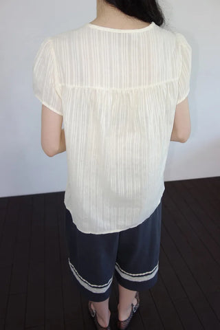 [3 colors] Hamellow Fit Shirred Blouse