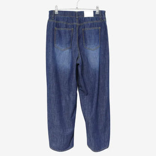 [2 colors] Multi-band curved denim pants
