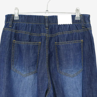 [2 colors] Multi-band curved denim pants