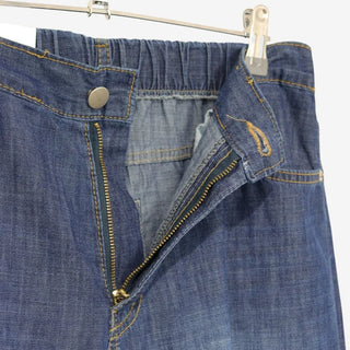 [2 colors] Multi-band curved denim pants