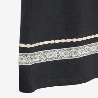 [2 colors] Seiki Lace Banding Bermuda Pants