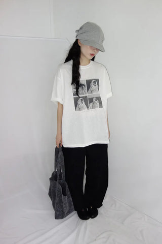 [2 colors] Doc Overfit Print Short Sleeve T-Shirt
