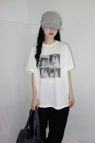 [2 colors] Doc Overfit Print Short Sleeve T-Shirt