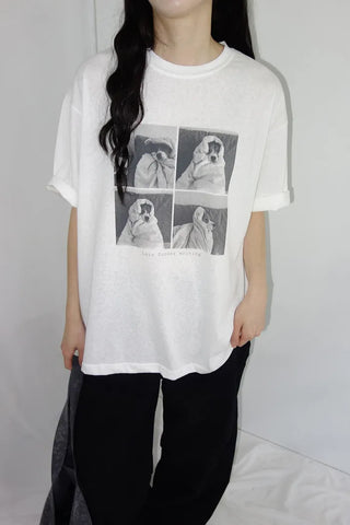 [2 colors] Doc Overfit Print Short Sleeve T-Shirt