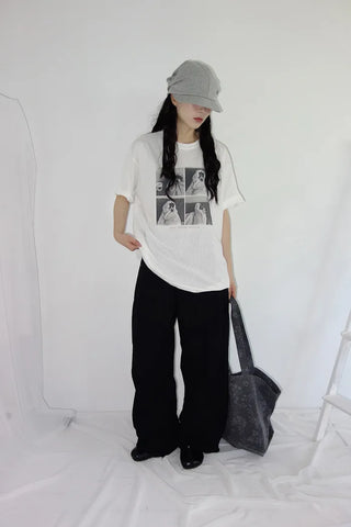 [2 colors] Doc Overfit Print Short Sleeve T-Shirt
