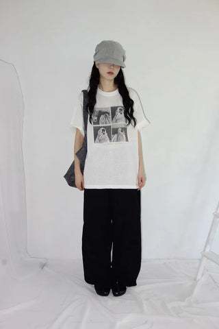 [2 colors] Doc Overfit Print Short Sleeve T-Shirt