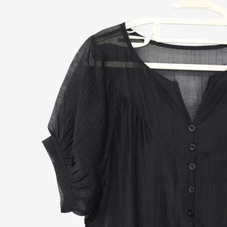 [3 colors] Elise Sheer Shirred Blouse