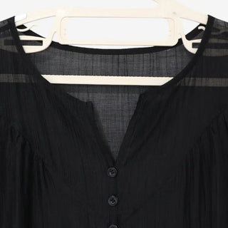 [3 colors] Elise Sheer Shirred Blouse