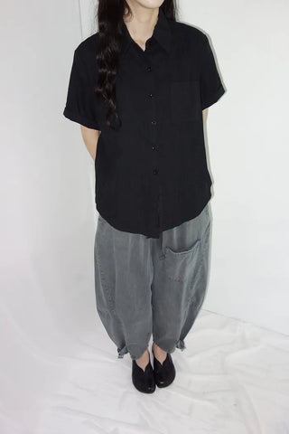 [2 colors] Beach Punching Loose Fit Short Sleeve Shirt