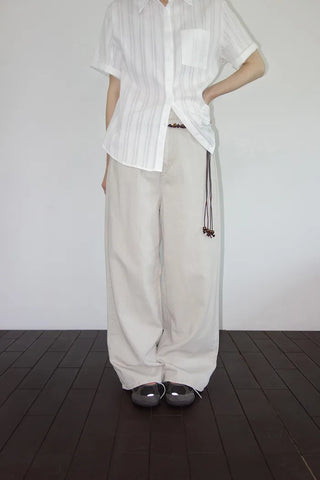 [2 colors] Beach Punching Loose Fit Short Sleeve Shirt