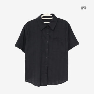 [2 colors] Beach Punching Loose Fit Short Sleeve Shirt
