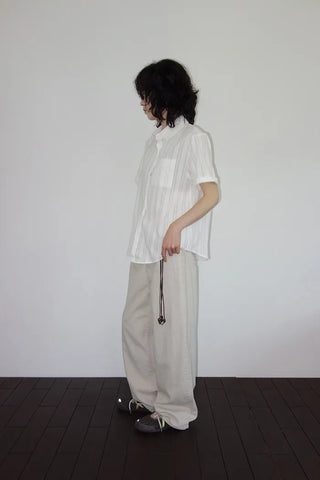[2 colors] Beach Punching Loose Fit Short Sleeve Shirt