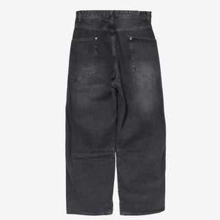 [4 colors] Denim Curved Wide Pants