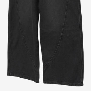 [4 colors] Denim Curved Wide Pants