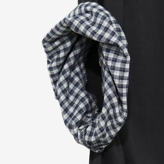 [2 colors] Emma Check Roll-Up Short Sleeve T-Shirt
