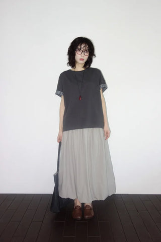 [3 colors] Bath Rock Frill Pumpkin Long Skirt