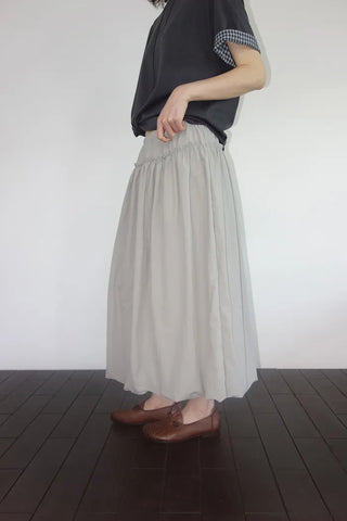 [3 colors] Bath Rock Frill Pumpkin Long Skirt