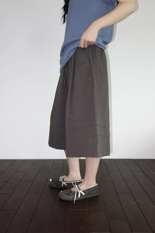 [2 colors] 7-part banded Bermuda shorts