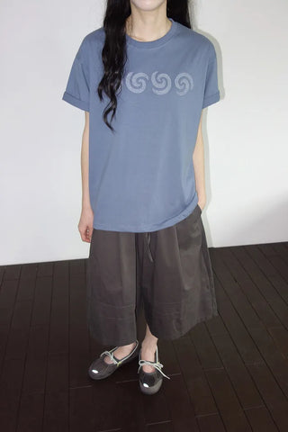 [2 colors] 7-part banded Bermuda shorts