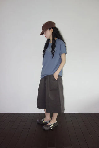 [2 colors] 7-part banded Bermuda shorts
