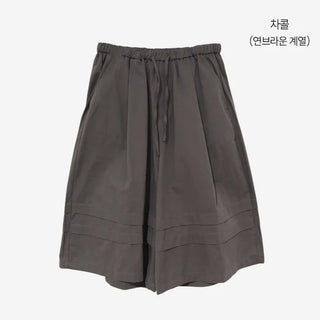 [2 colors] 7-part banded Bermuda shorts