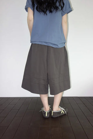 [2 colors] 7-part banded Bermuda shorts