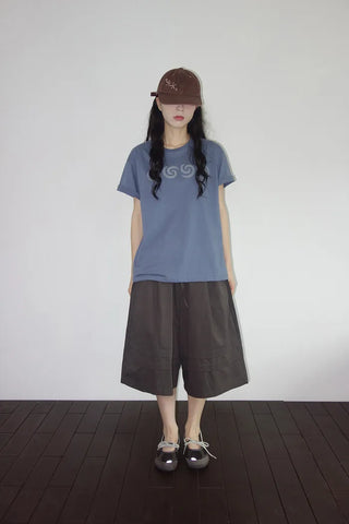 [2 colors] 7-part banded Bermuda shorts