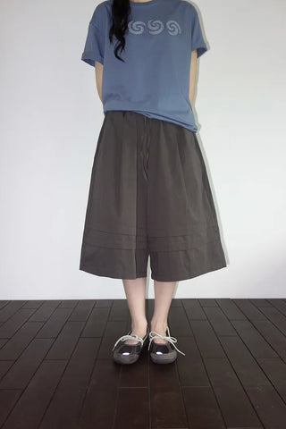 [2 colors] 7-part banded Bermuda shorts