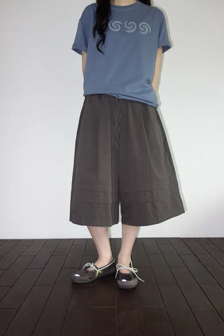 [2 colors] 7-part banded Bermuda shorts