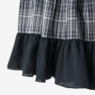 [3 colors] Haron check frill mini skirt