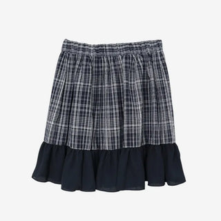[3 colors] Haron check frill mini skirt