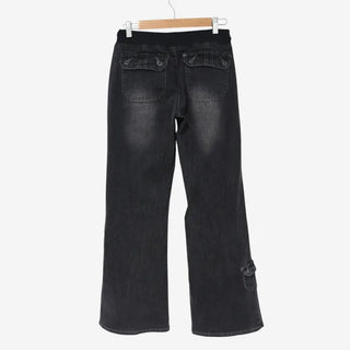 [4 colors] Denim Banding Bootcut Pants