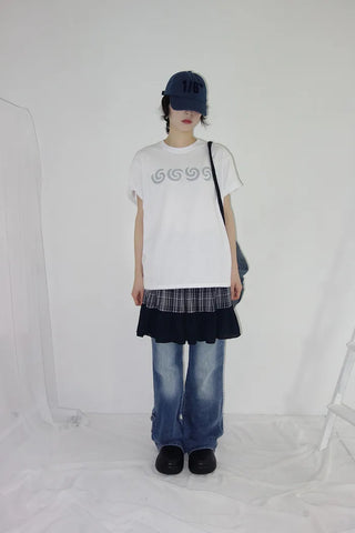 [4 colors] Denim Banding Bootcut Pants