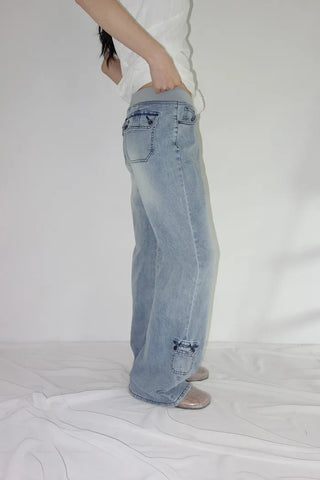 [4 colors] Denim Banding Bootcut Pants