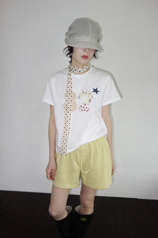 [2 colors] Toddy's Embroidery Patch Short-Sleeve T-Shirt