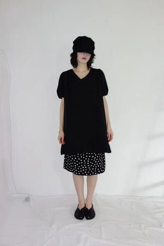 [2 colors] Tutu Lace Pintuck Dress