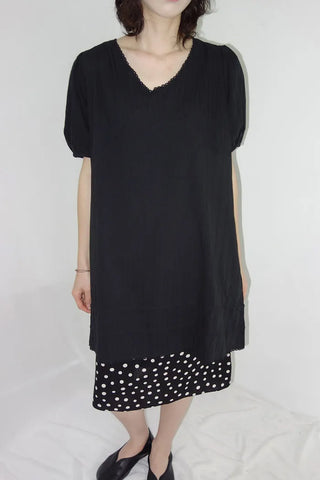 [2 colors] Tutu Lace Pintuck Dress