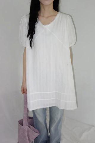 [2 colors] Tutu Lace Pintuck Dress