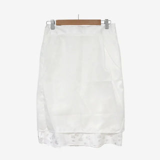 [2 colors] Iriko Satin Flower Midi Skirt