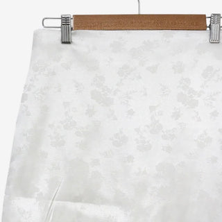 [2 colors] Iriko Satin Flower Midi Skirt