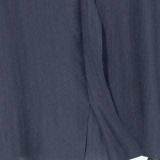 [2 colors] Linen open-collar blouse