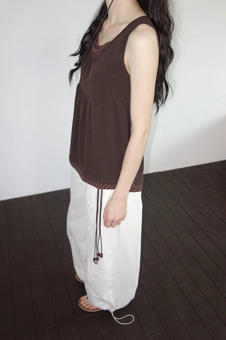 [3 colors] Yacht Bass Rock Banding Wide Pants