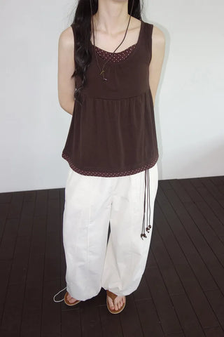 [3 colors] Yacht Bass Rock Banding Wide Pants