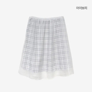 [3 colors] Ant Check Layered Midi Skirt