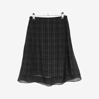 [3 colors] Ant Check Layered Midi Skirt