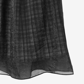 [3 colors] Ant Check Layered Midi Skirt