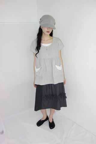 [2 colors] Rimatsu Check Ankle Frill Skirt